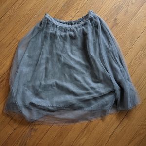 LC Lauren Conrad Gray Tulle Midi Skirt L
